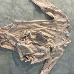 Jamie Kay Floral Ribbed Baby Onesie and Shorts Set